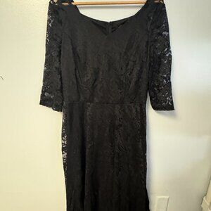 0324-33 Long Sleeve A-Line Lace Dress